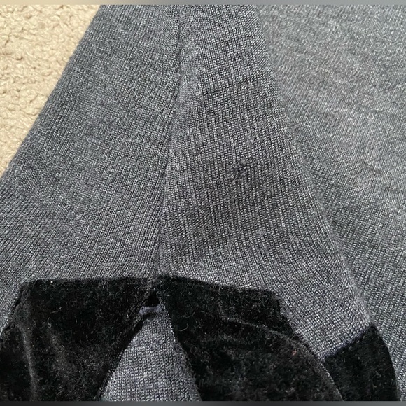 Soft Surroundings Runway Tunic Sweater Plus Size 3X Gray Wool Black Velvet Trim - Picture 2 of 9